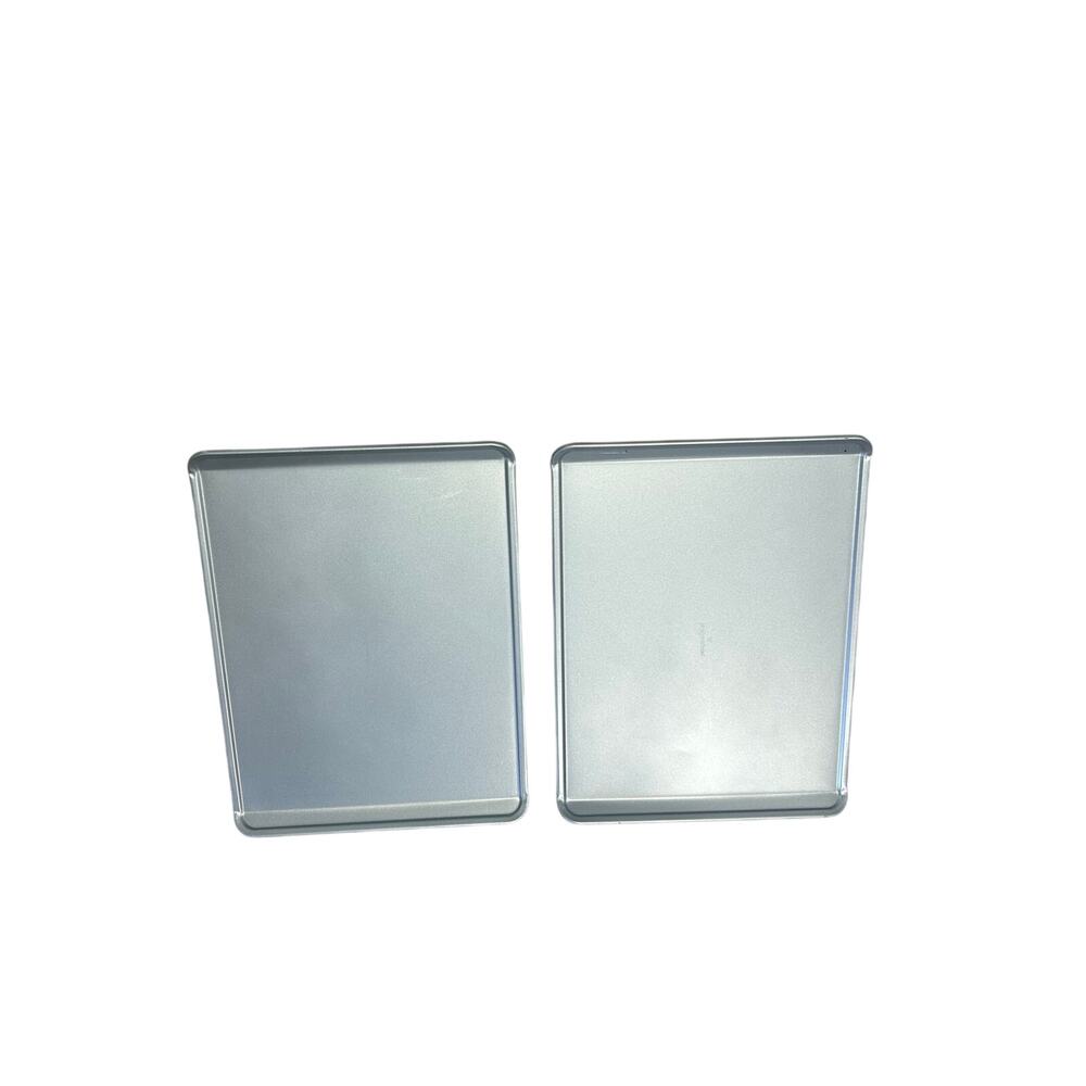 Pampered Chef Baking Sheets Set of 2 16x12 Aluminum Cookie Sheet Pans Unused